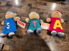 1987 Alvin & The Chipmunks Theodore Simon Burger King Plush Set Stuffed Animals