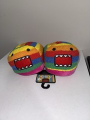Limited Edition Domo Head Plush Rainbow Slippers Large 9-10 New With Tags RARE