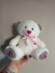 American Greetings White Teddy Bear XOXO Bow Valentines Day
