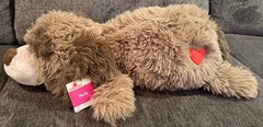 New Large Floppy Puppy Dog Plush Brown 26″ Valentine’s Day Any Occasion Heart