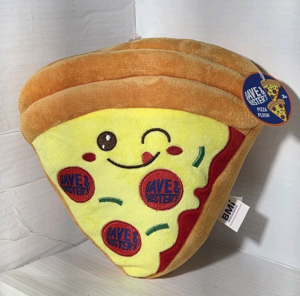 Dave Busters Pizza Slice Plush 9″ Toy NWT BMI Merchandise Arcade Prize Flaw