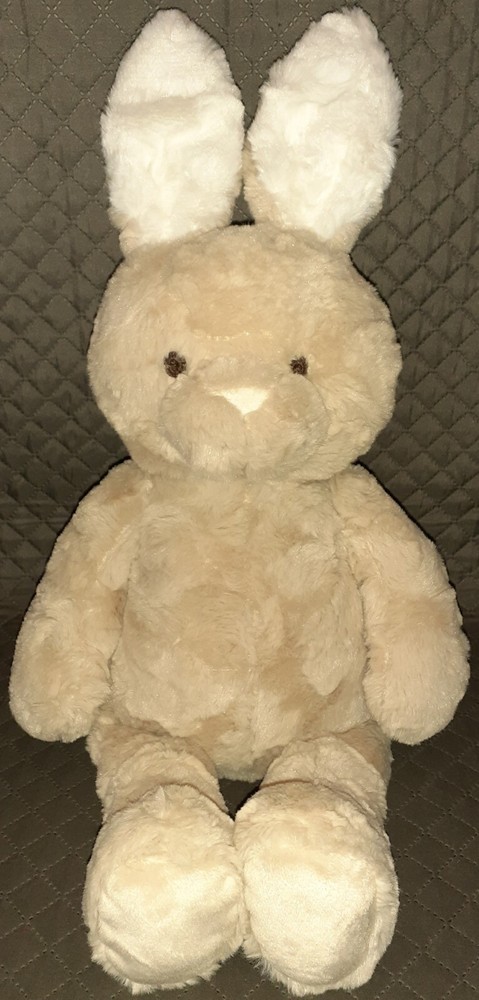 2x Pottery Barn 21″ Bunny Bow Beige White + 17″ Gray Bow Elephant Plush Dolls