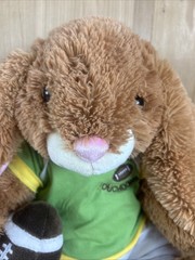Brown Bunny Rabbit Plush 12” Touchdown Football Green Jersey Walmart
