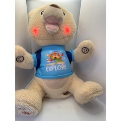 Interactive Talking Learning Teddy Bear “Explore” Blue Shirt Lights Up