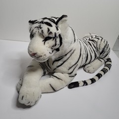 White Tiger Giant Plush Realistic Cat Stuffed Animal Over 4 Feet Long Large RARE