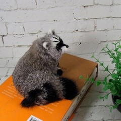 Realistic Lifelike Plush Raccoon Toy Fur Furry Animal Doll Gift Model Decor NEW