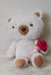 Hallmark White Bear Plush Bella with Rose Blushing Teddy 14″ Love Valentines
