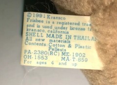 VTG 90s FRISBEE Stuffed Plush Dog RARE Promotional PMI Toys Kransco Wham-O 1991