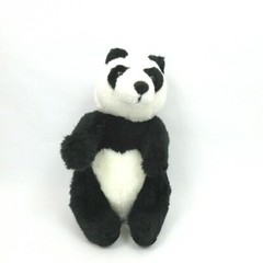 E&J Classic Plush Sitting Panda Bear 10″ Tall Black White Heart Shaped Tummy Fur