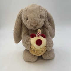 Jellycat Bashful Beige Bunny Birthday Plush Small Stuffed Animal Toy Cupcake