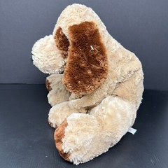 FAO Schwarz Tan Puppy Dog Plush Brown Eye Spot Ears Stuffed Animal Floppy 17″