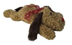 Chosun 16″ Floppy Plush Laying Dog Red Heart Nose Sheer Red Ribbon Collar