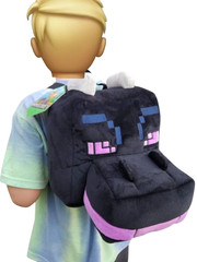 NEW Minecraft Boys Girls Ender The Dragon Plush Black w/Storage Pocket & Straps