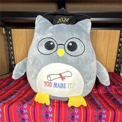 Homerbest Gray Graduation Owl Stuffed Animal Large 2024 Plush Owl Toy