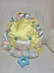 Vintage Playskool Snuzzles Security Blanket & Crinkle Toy Yellow Plaid Lion