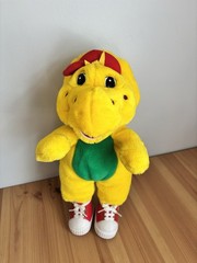 VTG Barney & Friends BJ Yellow Dinosaur Plush Stuffed Sneakers Talking Singing