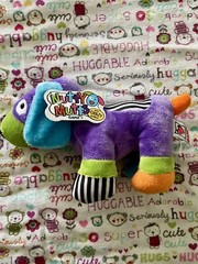 Ganz Plush Stuffed Multicolors Dog Purple Orange Green Black Stuffed W Tag 9”