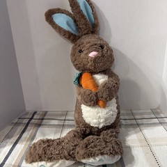 Animal Adventure Brown and Blue Bunny Rabbit With Carrot 2018 plush