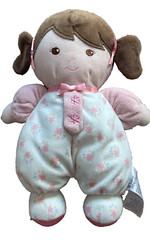 Baby Starters soft doll w/ rattle brown eyes & hair PINK outfit 10″ plush 2018