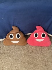 2 Piles Of Poo Emoji Throw Pillows– Smiley Plushies