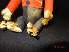1922 SCHUCO FELT BELLHOP MONKEY Yes-No MECHANICAL MONKEY Jointed Germany 12″