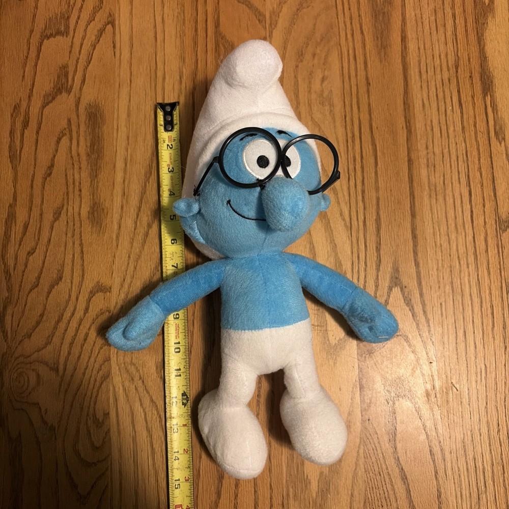 14″ Brainy Smurf By Kellytoy (Peyo 2013), w/Plastic Glasses