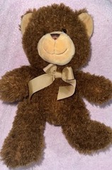 Hug Fun Brown Teddy Bear Plush Swirly Fur 11”