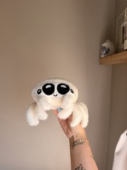 Lucas The Spider White Plush Stuffed Animal Cute Fuzzy Spider Toy