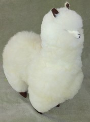 100% BABY ALPACA STUFFED ALPACA 11-12 INCHES – WHITE (Style 1)