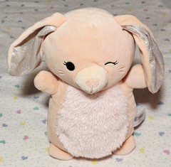 Squishmallow Bunny Peach Sparkle Ears HugMees Rabbit Easter Stuffed Plush 10”