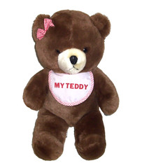 VTG 14″ House of Lloyd Brown My Teddy Plush Bib Bow Red Gingham Stuffed Animal