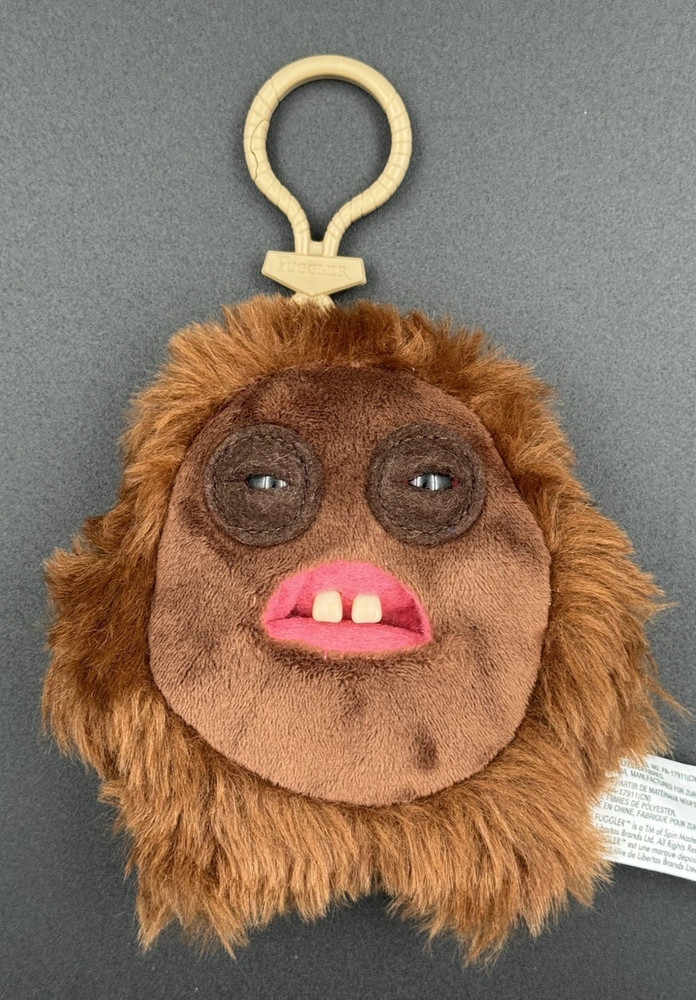 FUGGLER Funny Ugly Plush Monster Keychain Keyring HEDGE GROG-BROWN New w/Tags