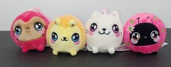 Squeezamals 3″ Plush Sloth Hedgehog Cat Ladybug Lot Of 4