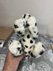 GUND Dalmatian Dog Beanbag Plush Stuffed Toy Red Collar White Black 046245