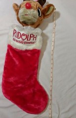 Rudolph The Red Nosed Reindeer Plush Stocking Gemmy 23 Inches Does Not Work