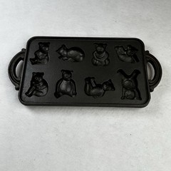 RARE Vintage Cast Iron Teddy Bear Muffin Baking Mold/Tray/Pan Cookware Taiwan
