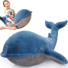 43 inch Blue Whale Plush Toy Super Soft Cuddle Pillow for Kids Adults Gifts