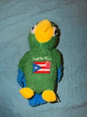 Cotorra Puerto Rico Stuffed Animal with Puerto Rico Flag