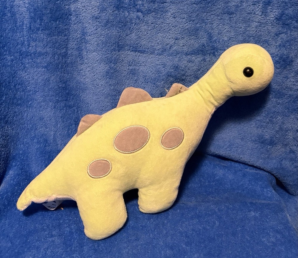 Pelucheria Medium Yellow Apatosaurus Plush Doll Stuffed Animal Brown Spots