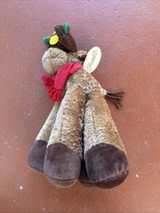 Best Ever Christmas Moose Plush Squeeze Me Light-Up Antlers Red Scarf Holiday