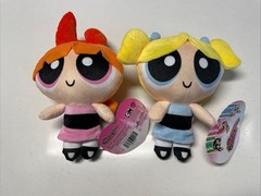 Powerpuff Girls Plush Blossom And Bubbles Cartoon Network Stuffed Dolls New 7″
