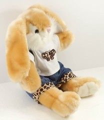 BEAR FACTORY Plush BUNNY Rabbit Denim shorts t-shirt Butterfly CHEETAH print