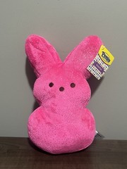 PEEP Easter Pink Sparkle Marshmallow Bunny Plush Animal NEW