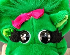 Vintage 1992 Baby Bop Green Purple Dinosaur Barney Show 15″ Plush Stuffed Animal