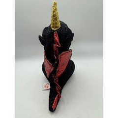 Ty Beanie Babies Sparkle Dragon Plush Toy Gold Horn Red Wings Black Eyes