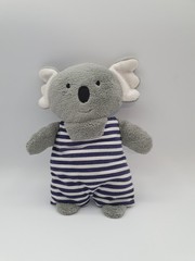 ALIMROSE DESIGNS KOALA PLUSH TOY RATTLES STUFFED ANIMAL 23CM BLUE STRIPES ZIP