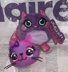 Mush Meez Candice Cat 6″ Squishy Pink Plush Kitty Coin Purse Valentine’s Day Lot