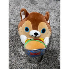 Zuru Snackles 8 Inch Dog Plush with Sonic Drive-In Burger Brown Squishy Toy