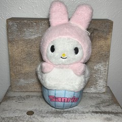 Sanrio My Melody Plush With Cupcake Window Clinger With Suction Cups 10″