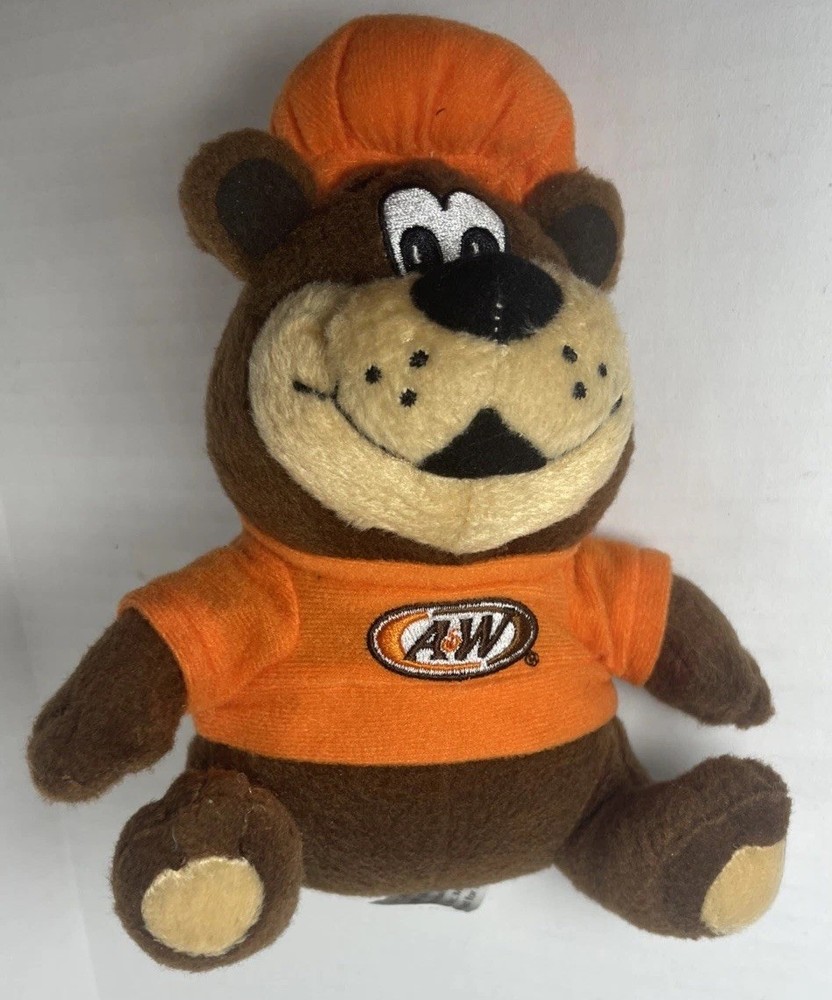 A&W Rooty the Great Root Bear Plush 7” Orange Hat – 2022 Tag Fast Food Mascot